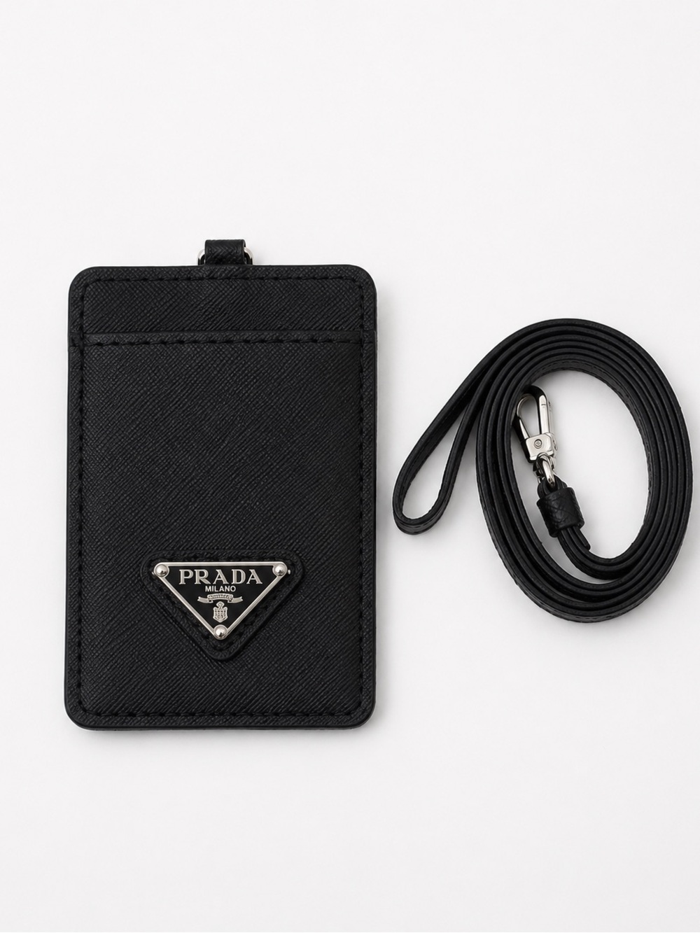 Prada Saffiano Leather Badge Holder - Picture 1 of 2
